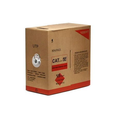 Monoprice Cat5E Utp Solid, Cmr, 1000 ft., Gray 877